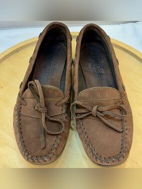 Minnetonka Brown Suede Moccasin Slip-On Loafers